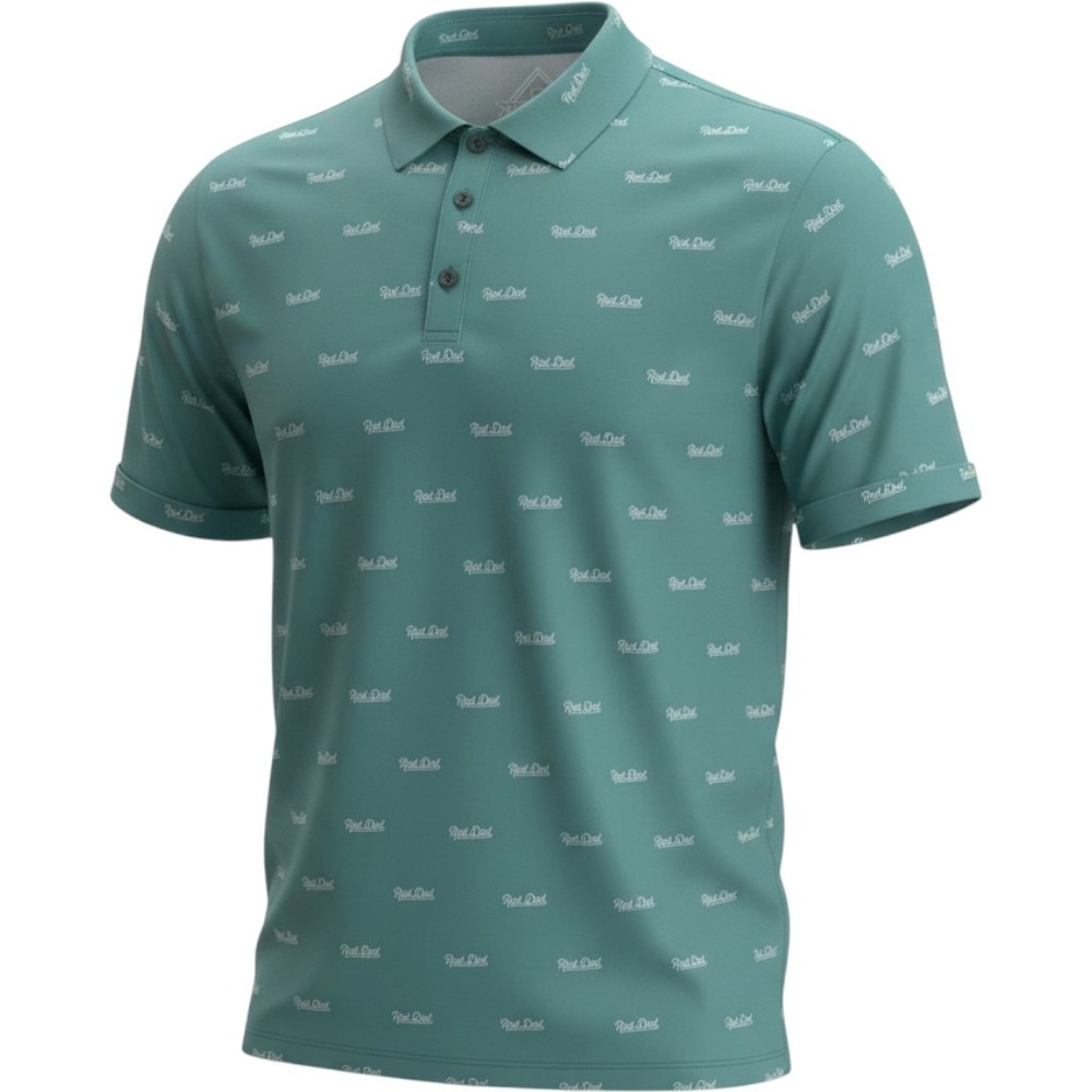 Burlebo Mens Rad Dad Performance Polo Shirt Teal Green 2XL NWT